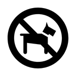 No dogs except assistance dogs.