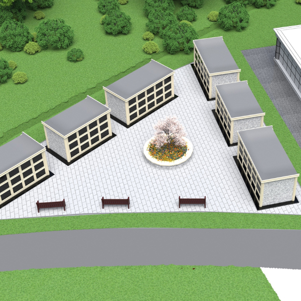 Drawing of new community mausoleums coming in October 2026